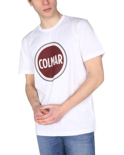 Colmar White Logo-printed Crewneck T-shirt for men