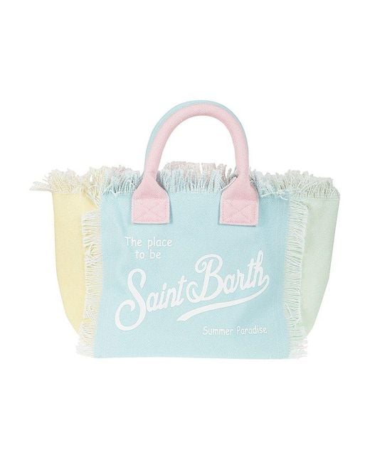 Mc2 Saint Barth Blue Fringed Tote Bag