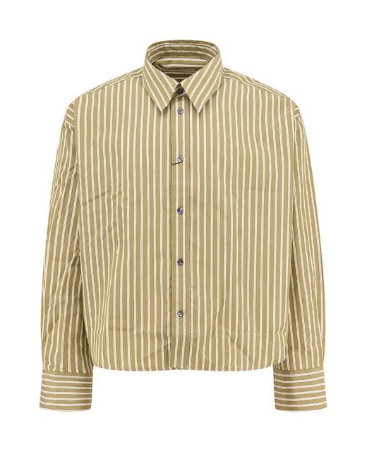 AMI Yellow Shirt With Stripe Pattern for men