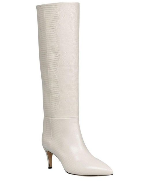 Paris Texas White Knee-high Pointed Toe Boots