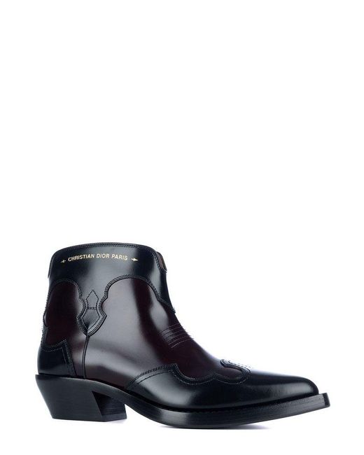 Dior Blue Pointed Toe Zip-Up Boots