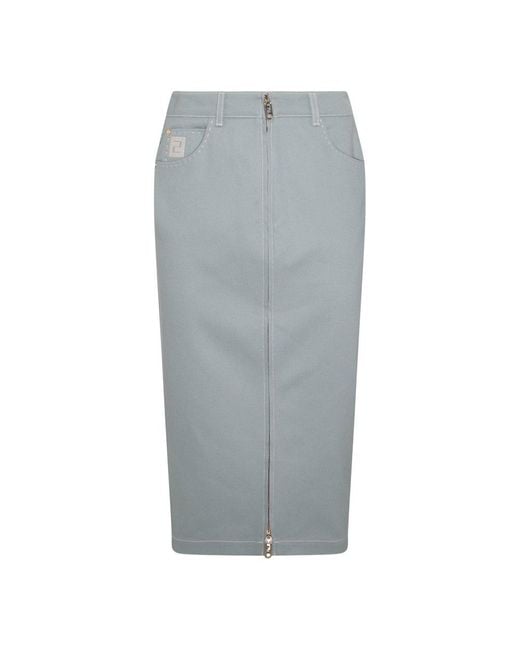 Fendi Gray Cotton Skirt