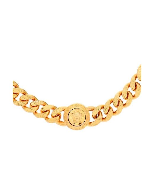 Versace Metallic Chain Medusa Necklace for men