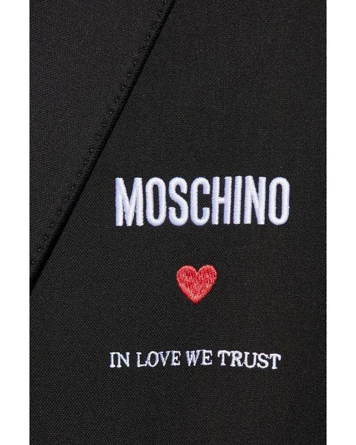 Moschino Black Logo-embroidered Blazer, for men