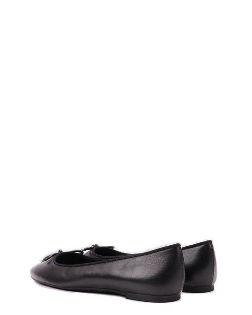 MICHAEL Michael Kors Black Logo Charm Round Toe Flat Shoes