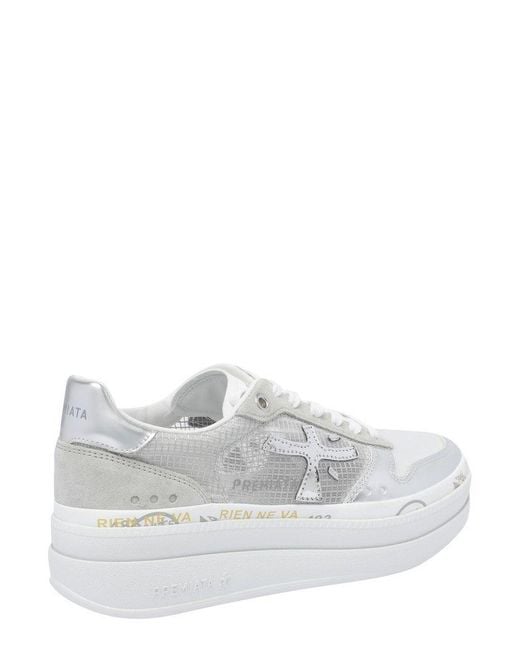 Premiata White Micol Lace-Up Sneakers
