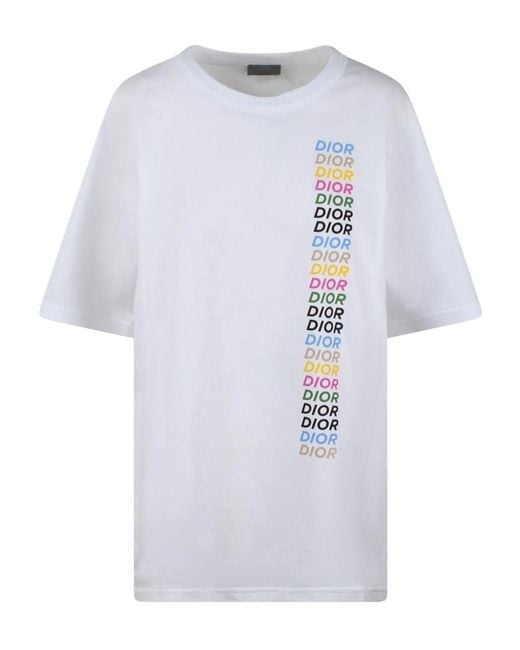 Dior White Crewneck Short-sleeved T-shirt for men