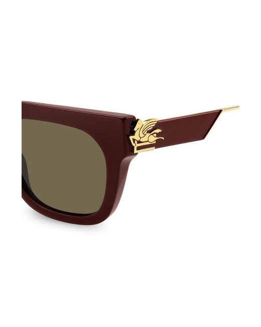 Etro Red Squre Frame Sunglasses