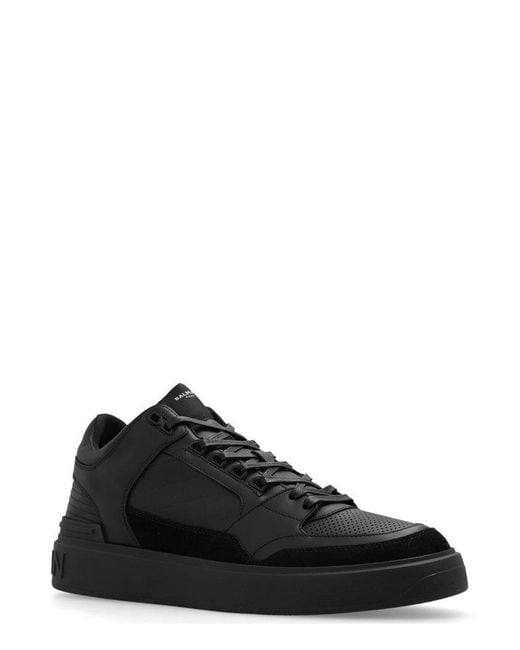 Balmain Black Leather B-court Sneakers for men