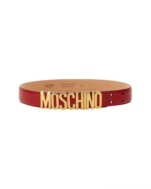 Moschino White Leather Belt