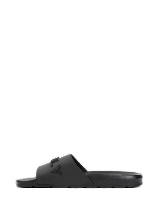 Bally Black Logo Embossed Slip-on Sandals for men
