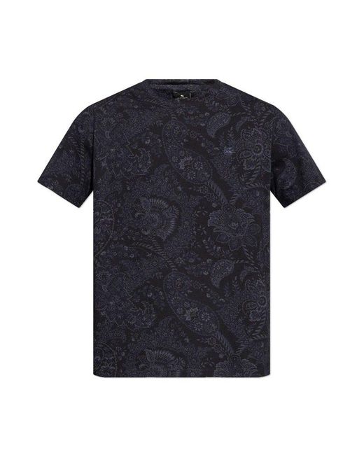 Etro Black Cotton T-shirt, for men