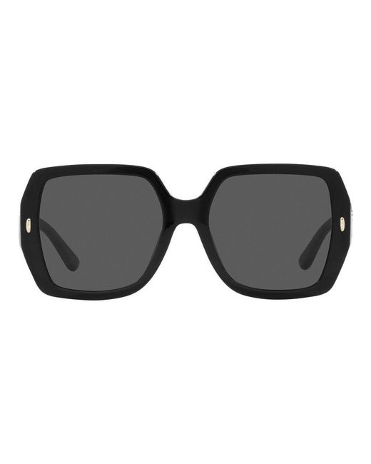 Tory Burch Square Frame Sunglasses in Black Lyst