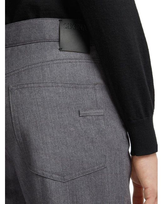 Zegna Gray Washed Roccia Pants for men