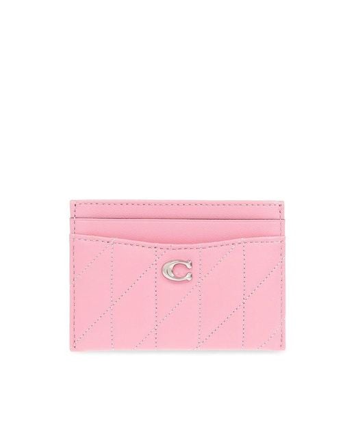 COACH Pink Card Case With Logo,