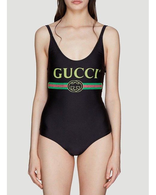 Gucci Black Logo Sparkling Swimsuit