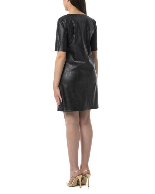 Max Mara Black V-neck Short-sleeved Mini Dress