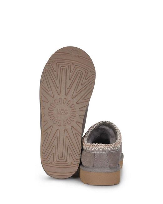 Ugg Brown Tasman Logo Embossed Slippers