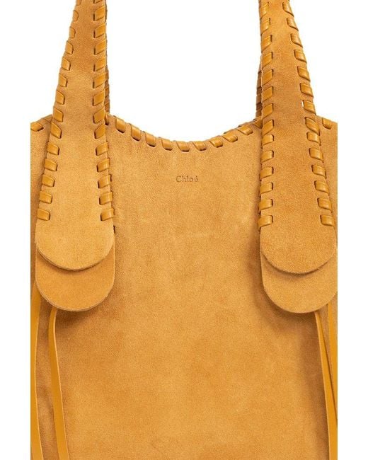 Chloé Orange 'mony Medium' Suede Shopper Bag,
