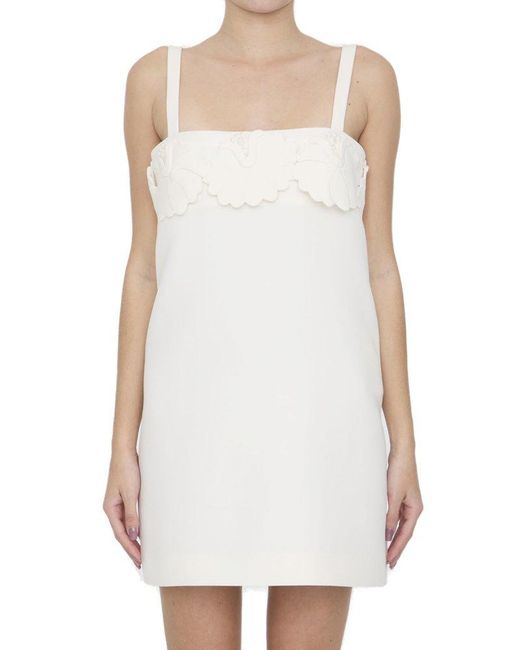 Valentino White Crepe Couture Sleeveless Mini Dress