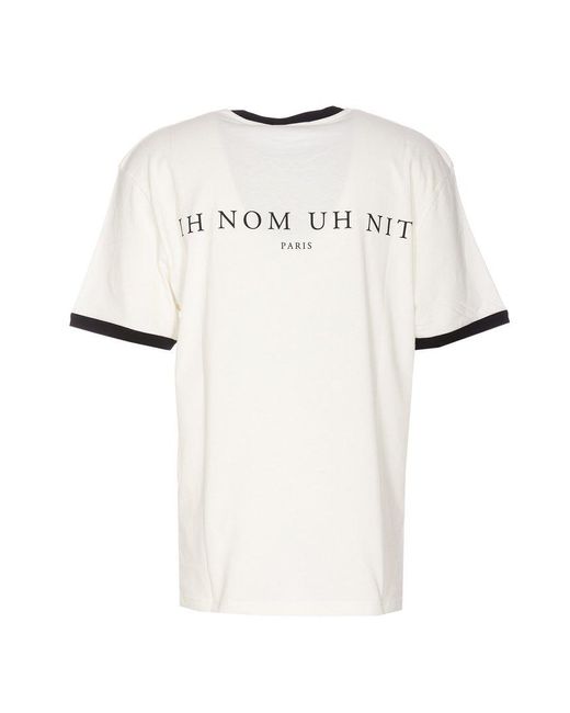 Ih Nom Uh Nit White Mask Roses Printed Crewneck T-shirt for men
