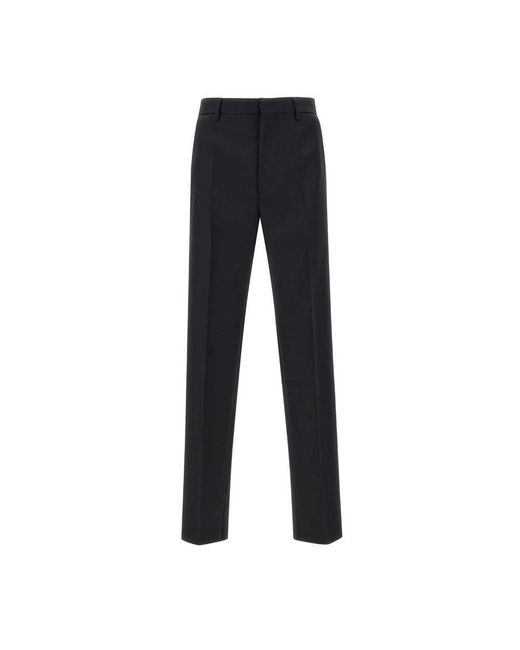 DSquared² Blue Pleat-front Straight-leg Tailored Trousers for men