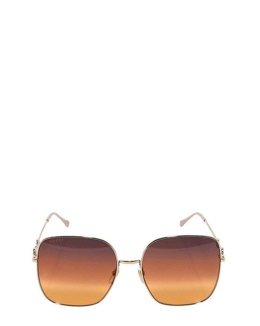 Gucci White Square Frame Sunglasses