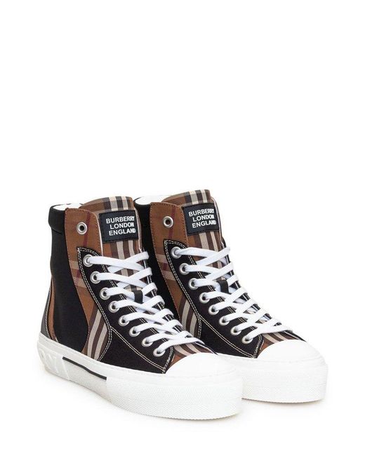 Burberry White Panelled High-top Sneakers for men
