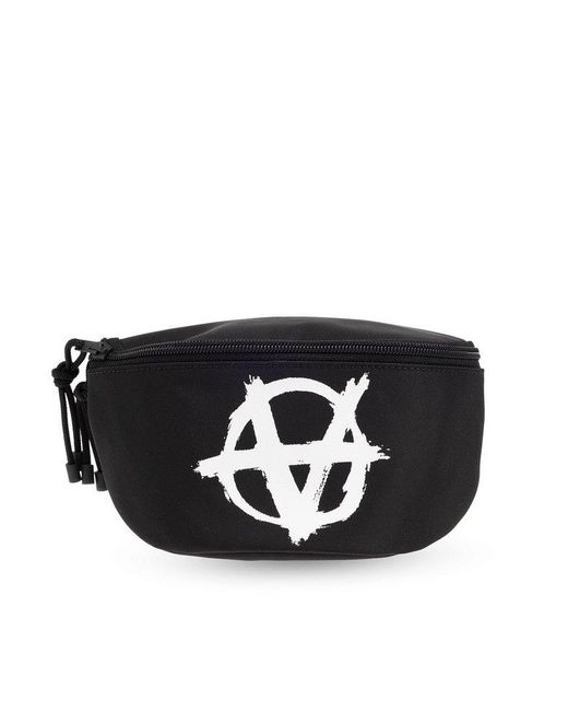 Vetements Black Logo Graphic Belt Bag for men