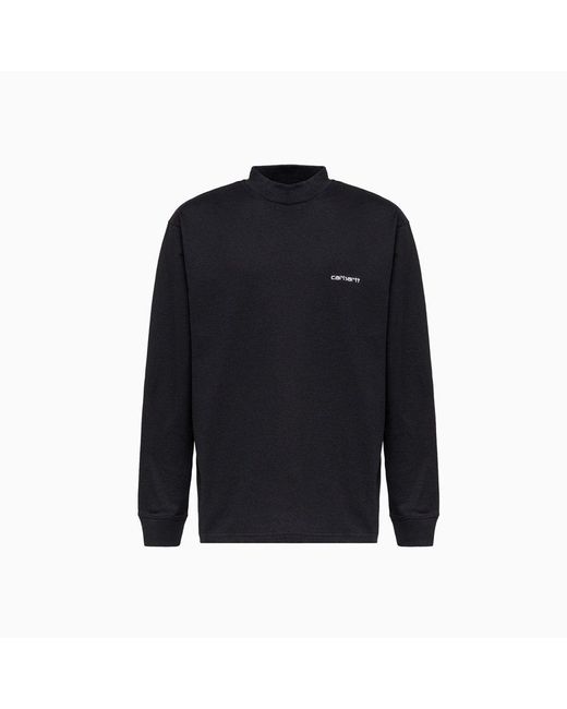 Carhartt WIP Logo Embroidered Mockneck Jumper in Blue for Men