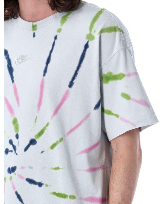 Nike White Tie-dyed Crewneck T-shirt for men