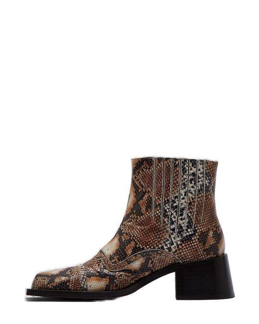 Martine Rose Brown Embossed Square Toe Boots