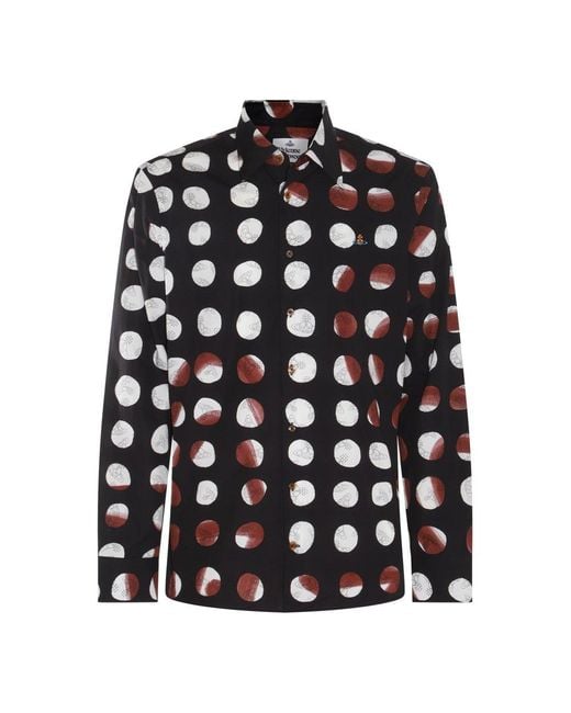 Vivienne Westwood Black Multicolour Cotton Dots Shirt for men