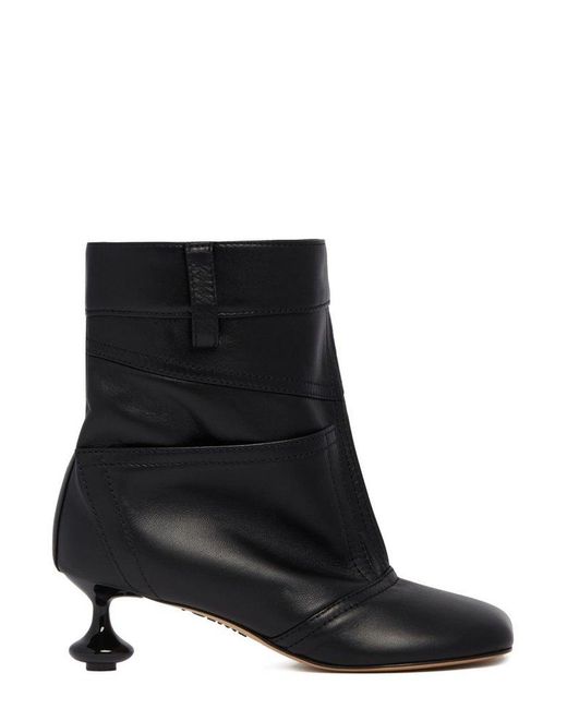 Loewe Black Square Toe Toy-Ankle Boots