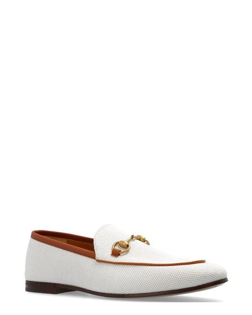 Gucci White Jordaan Loafers for men