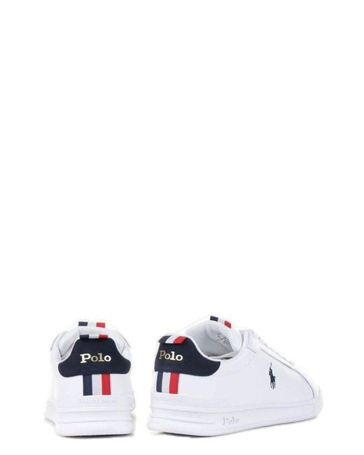 Polo Ralph Lauren White Heritage Court Ii Low-Top Sneakers for men