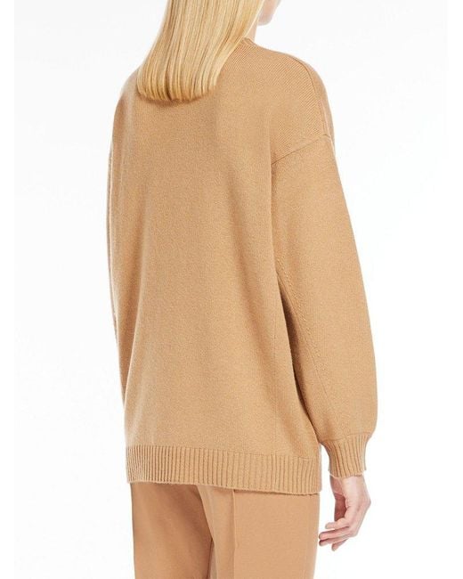 Max Mara Natural Crewneck Knit Sweater