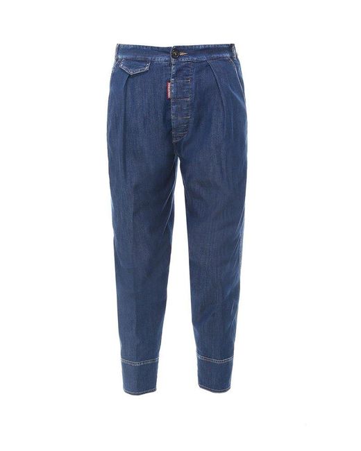 DSquared² Blue High-waist Balloon-leg Jeans