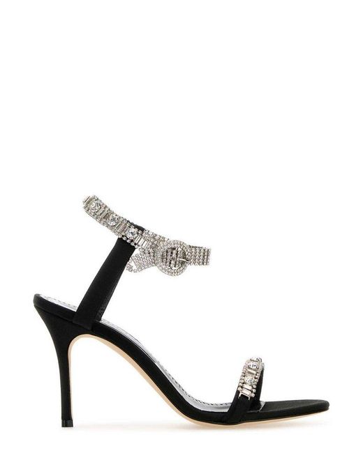 Manolo Blahnik Black Asasan Embellished Sandals