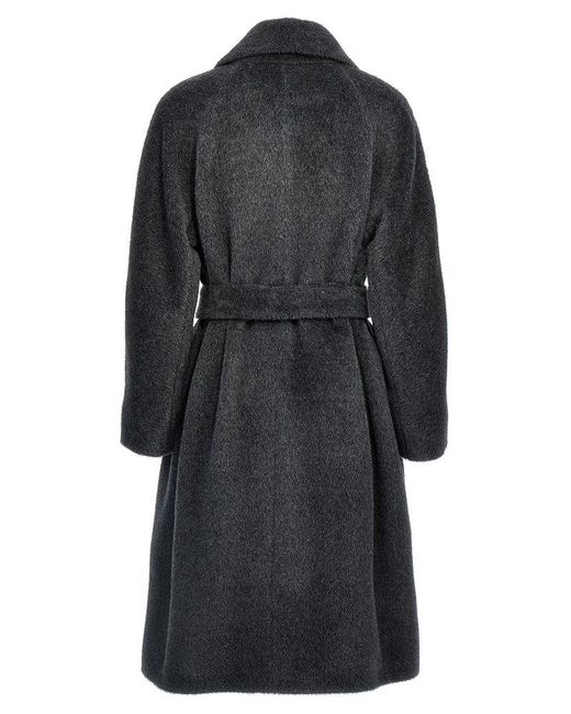 Max Mara Black Nicole Double-Breasted Belted Coat