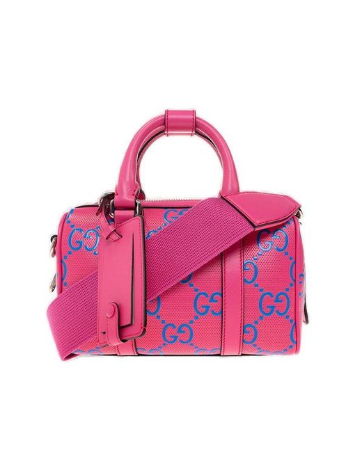 Gucci Pink GG Embossed Mini Duffle Bag