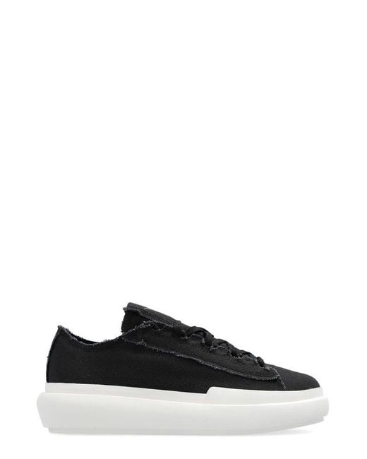 Y-3 Black Nizza Round-toe Lace-up Sneakers