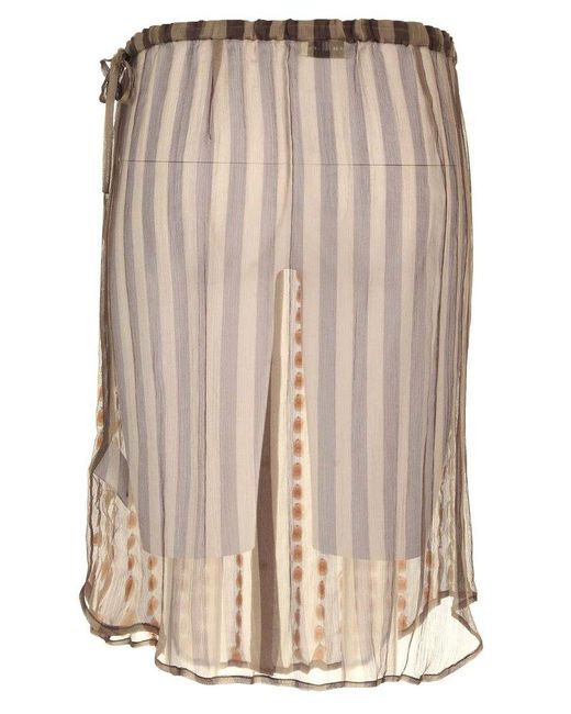 Dries Van Noten Natural Silk Chiffon Skirt