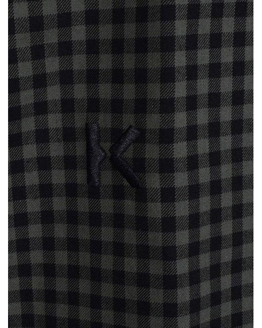 KENZO Black Checked Buttoned Shirt for men