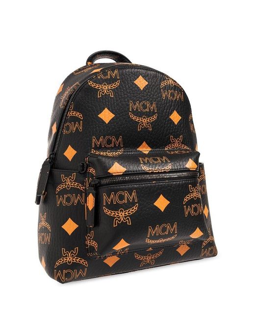 MCM Black Backpack With Logo, for men