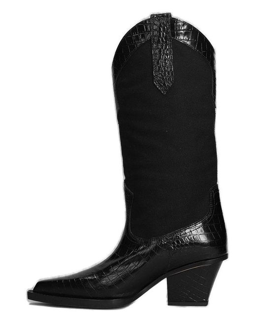 Paris Texas Black Rosario Embossed Texan Boots