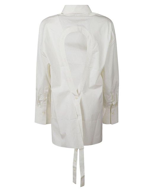 Rohe White Open Back Buttoned Mini Shirt Dress
