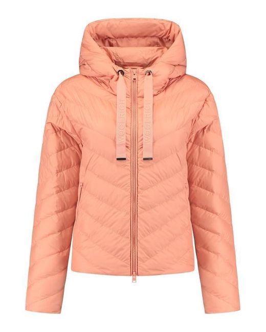 Woolrich Pink Chevron Quilted Hooded Jacket