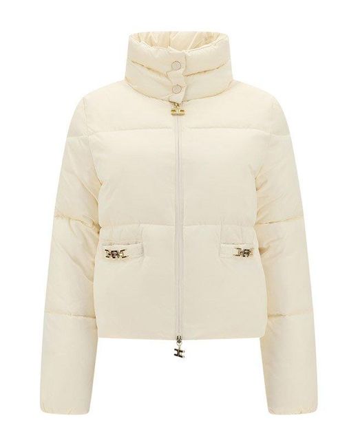 Elisabetta Franchi Natural Full-zipped Padded Jacket