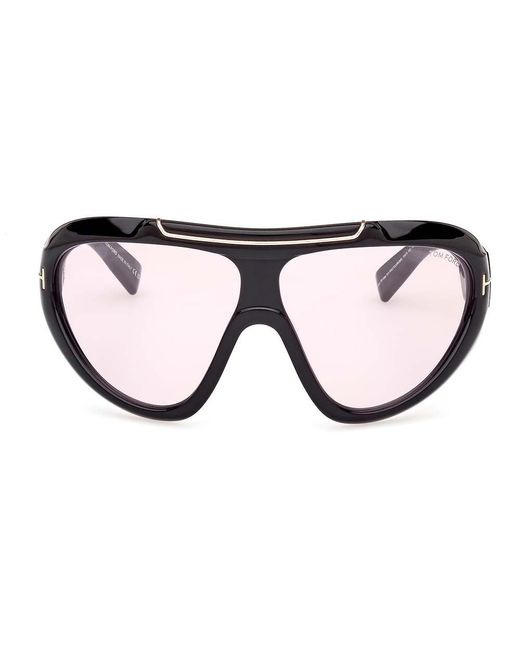 Tom Ford Black Shield Frame Sunglasses